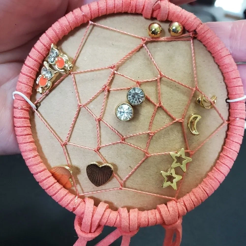 Justice dream catcher gold tone earring set
